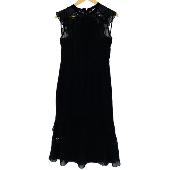 Lumier by Bariano black long ruffle dress size large - Picture 4 of 9